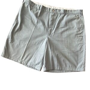 Talbot Men's Size 42 Classic Fit Cotton Blend Chino Flat Front Shorts Gray/Grn